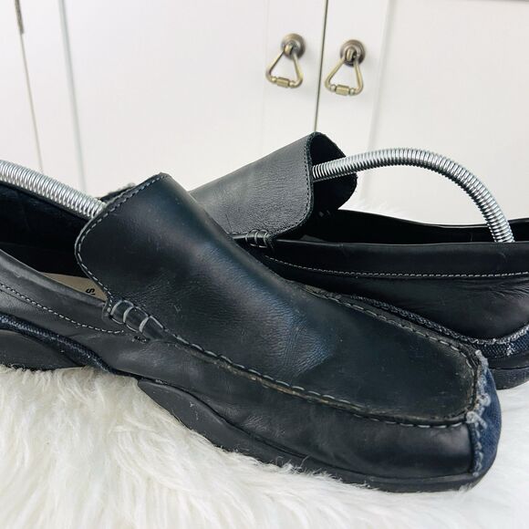 Skechers Phoenix Black Leather Venetian Driving Loafers Slip on Shoes Mens 12 - Picture 4 of 8